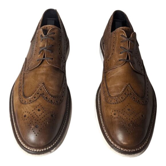 TRASK Italian Made Leather Wingtip Oxford Size 12.5M - Picture 4 of 7